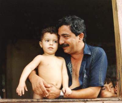 Chico Mendes, assassinated environmentalist with his son Sandino  