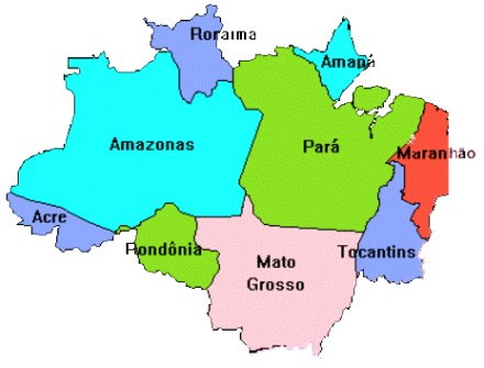 Map of Amazon Rainforest in Brazil